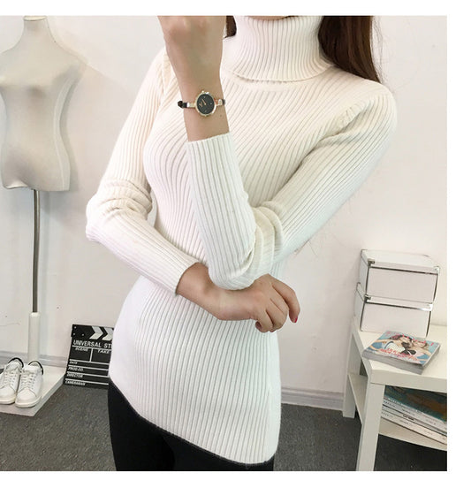 Suéter Cuello Alto Acolchado Cálido para Mujer