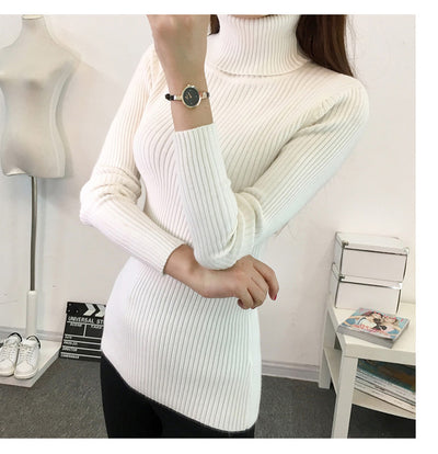 Suéter Cuello Alto Acolchado Cálido para Mujer