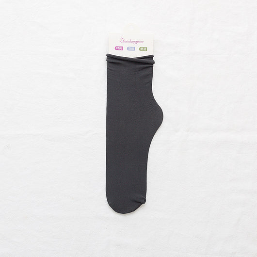 Calcetines de Terciopelo con Rayas Verticales y Puño Acanalado
