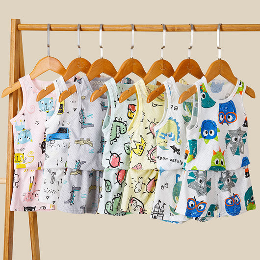 Conjunto Infantil de Algodón con Diseño de Malla - Estilo Coreano - Image 2