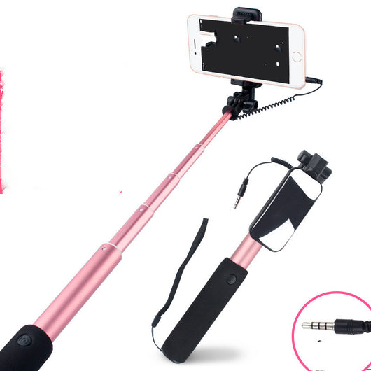 Palo Selfie Extensible de Aluminio Compatible con iPhone y Android
