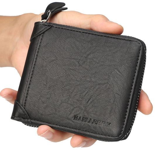 Billetera de Cuero para Hombre con Cierre de Cremallera - Cartera Organizadora Multi Bolsillos - Image 11