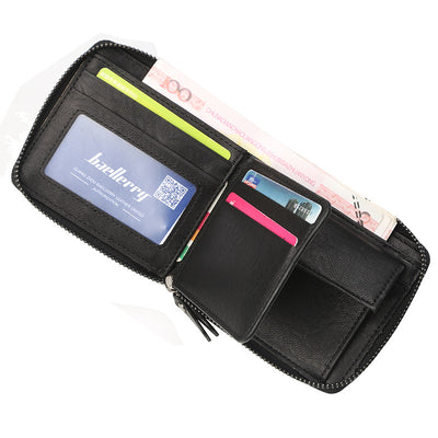 Billetera de Cuero para Hombre con Cierre de Cremallera - Cartera Organizadora Multi Bolsillos - Image 14
