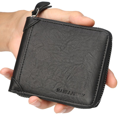 Billetera de Cuero para Hombre con Cierre de Cremallera - Cartera Organizadora Multi Bolsillos - Image 4