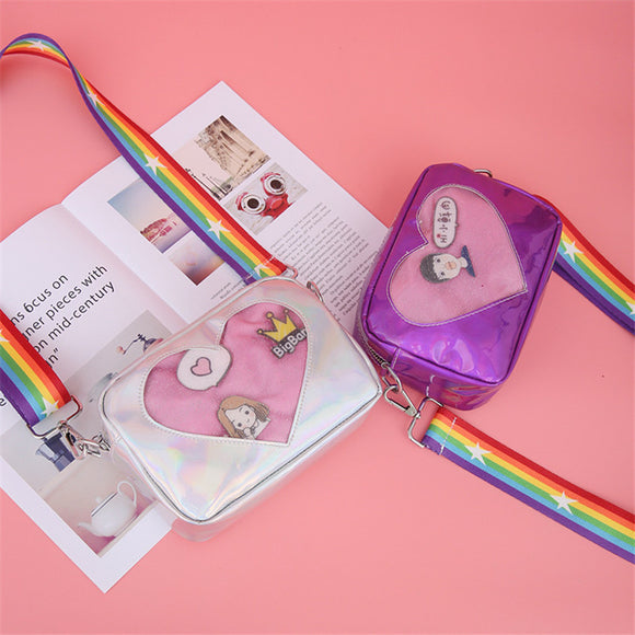 Bolsa Láser Cuadrada para Estudiantes - Bandolera Compacta de Moda