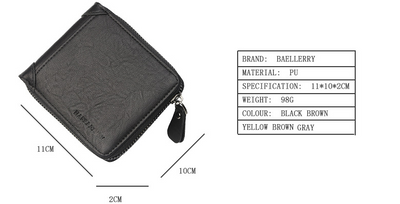 Billetera de Cuero para Hombre con Cierre de Cremallera - Cartera Organizadora Multi Bolsillos - Image 8