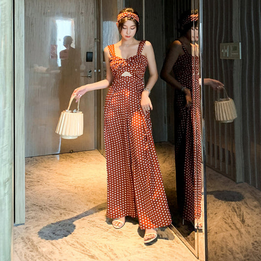 Jumpsuit de Pierna Ancha Cintura Alta para Mujer - Estilo Vacacional - Image 8