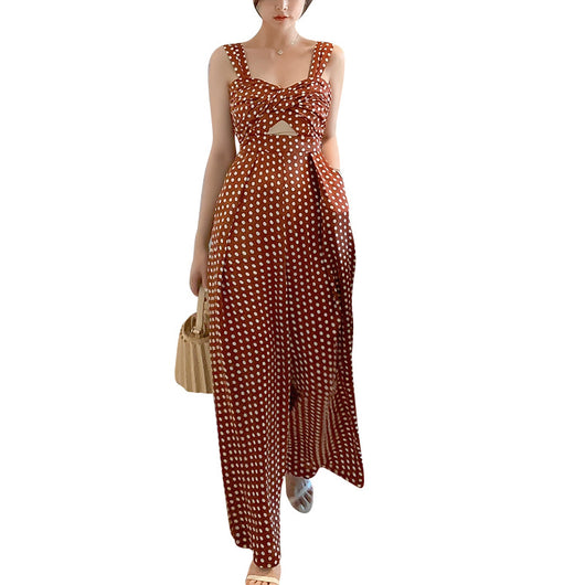 Jumpsuit de Pierna Ancha Cintura Alta para Mujer - Estilo Vacacional - Image 5