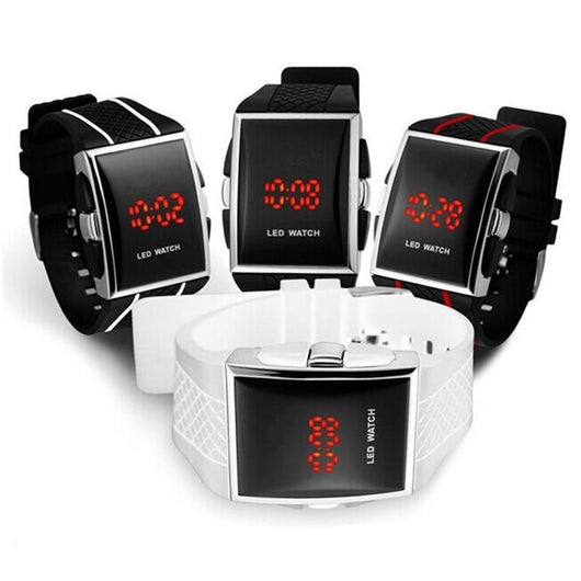 Reloj Deportivo Digital LED Pantalla Cuadrada Correa Silicona