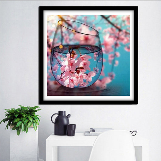 Cuadro de Diamantes Paisaje con Copa de Vino - Bordado de Cristales - Image 5