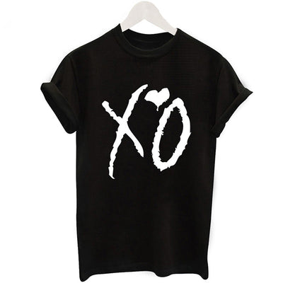 Camiseta Negra Estampado XO para Mujer - Cuello Redondo - Image 11