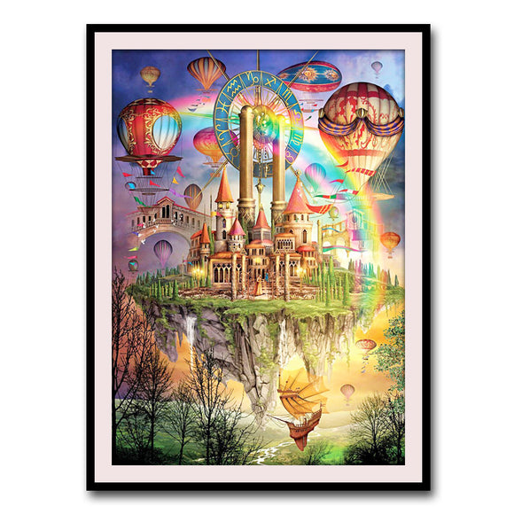 Pintura de Diamantes Castillo en el Cielo - Sticker Adhesivo
