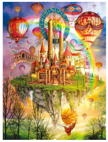 Pintura de Diamantes Castillo en el Cielo - Sticker Adhesivo