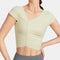 Playera Deportiva Mujer Cuello V Ajustada para Yoga y Entrenamiento