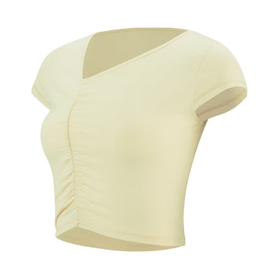 Playera Deportiva Mujer Cuello V Ajustada para Yoga y Entrenamiento - Image 2