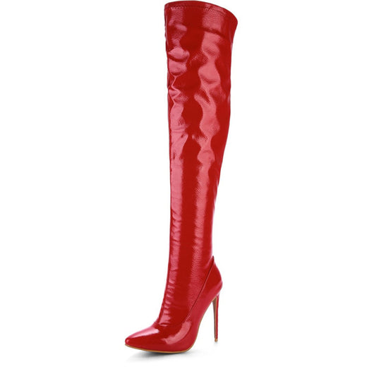 Botas Over the Knee de Cuero Charol con Tacón Alto para Mujer - Image 7