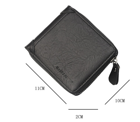 Billetera de Cuero para Hombre con Cierre de Cremallera - Cartera Organizadora Multi Bolsillos - Image 7