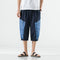Pantalones Capri de Algodón y Lino Talla Grande