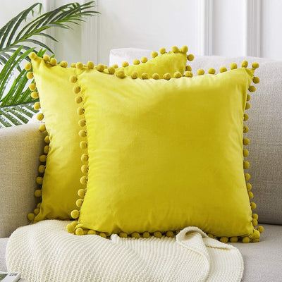 Funda de Almohada Terciopelo con Encaje Bola - Image 11