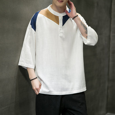 Camiseta Colorblock de Algodón y Lino - Image 9
