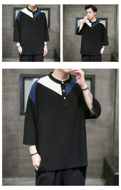 Camiseta Colorblock de Algodón y Lino - Image 13