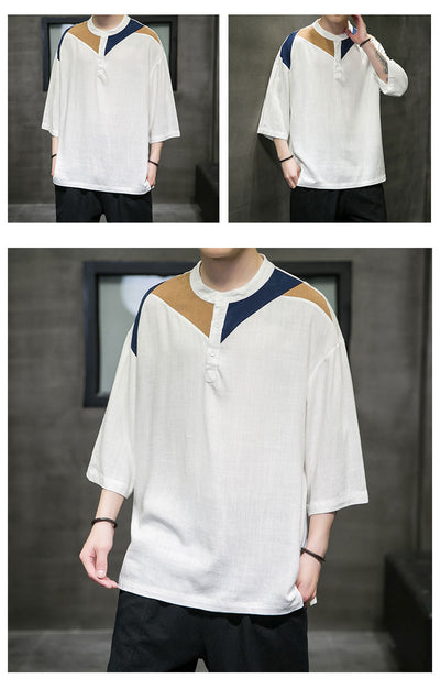 Camiseta Colorblock de Algodón y Lino - Image 15