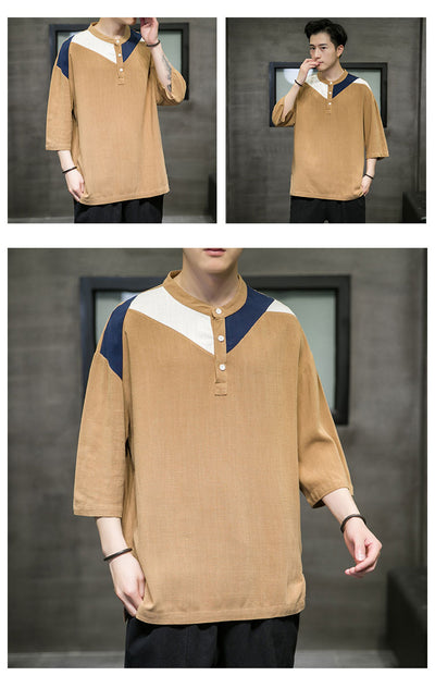 Camiseta Colorblock de Algodón y Lino - Image 17
