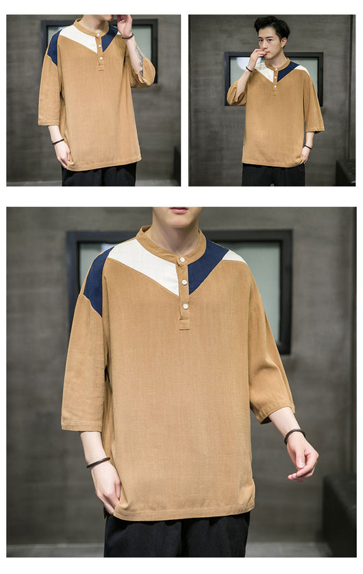 Camiseta Colorblock de Algodón y Lino - Image 17