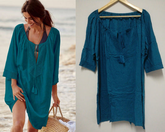 Blusa de Playa Escotada Protección Solar Sexy para Vacaciones - Image 2