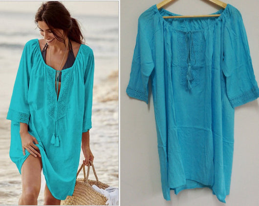 Blusa de Playa Escotada Protección Solar Sexy para Vacaciones - Image 4