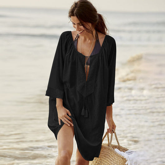 Blusa de Playa Escotada Protección Solar Sexy para Vacaciones - Image 5