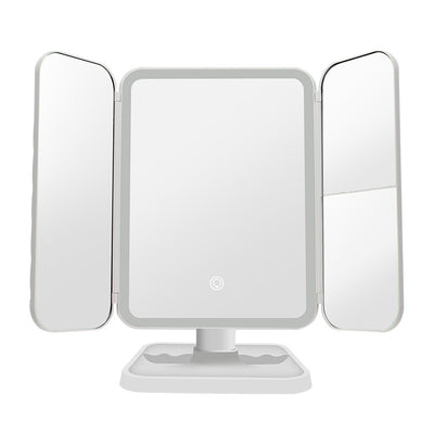 Espejo de Maquillaje Tríptico con Luz LED y Aumento 10X - Image 14