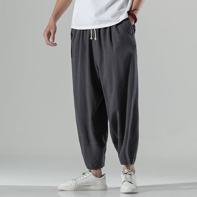 Pantalones Rectos de Algodón y Lino Holgados - Image 12