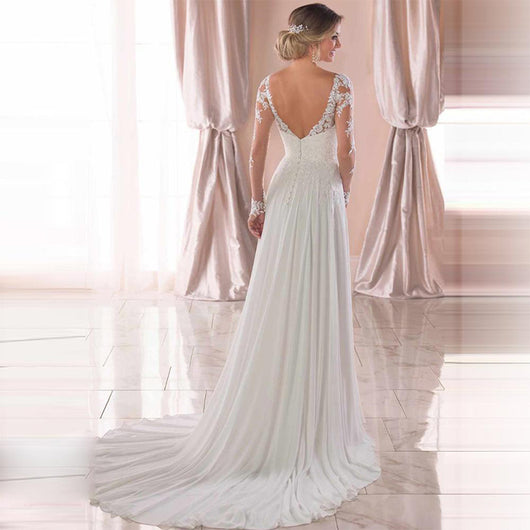 Vestido de Novia Blanco Escotado sin Espalda - Elegancia Sofisticada para tu Gran Día - Image 10