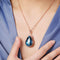 Collar Colgante Diamante Azul Grafito - Simulación de Diamante Novel Big Bare