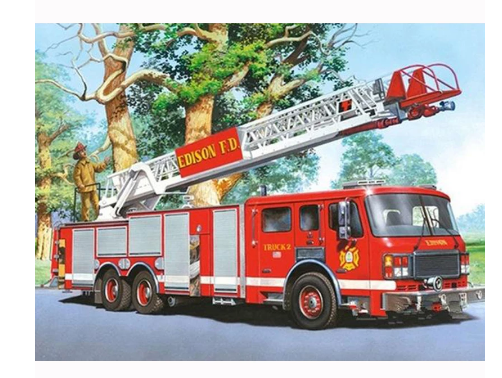 Cuadro de Diamantes Camión de Bomberos - Decoración Brillante para el Hogar