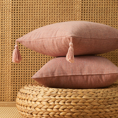 Funda de Almohada de Algodón y Lino con Borlas - Diseño Minimalista Japonés - Image 21