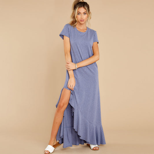Vestido Tejido de Manga Corta para Tallas Grandes