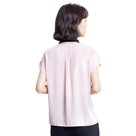Blusa Suelta de Verano con Contraste de Costuras - Image 5