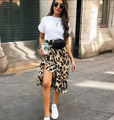Falda Leopardo Ajustada Sexy