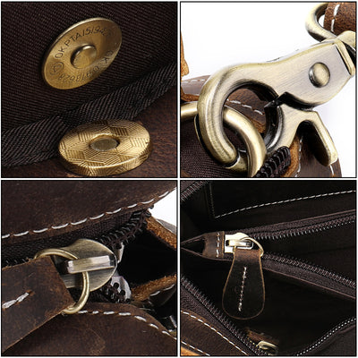 Bolso de Cuero Retro Crazy Horse Gran Capacidad - Estilo Vintage Auténtico - Image 5