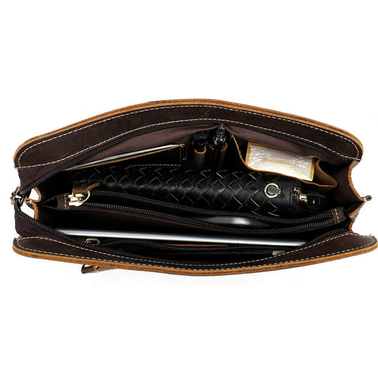 Bolso de Cuero Retro Crazy Horse Gran Capacidad - Estilo Vintage Auténtico - Image 7