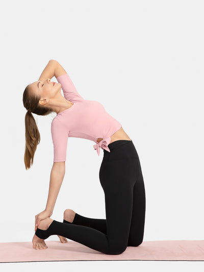 Conjunto Deportivo Mujer Manga Corta - Top Ajustado y Leggings para Yoga y Running - Image 10