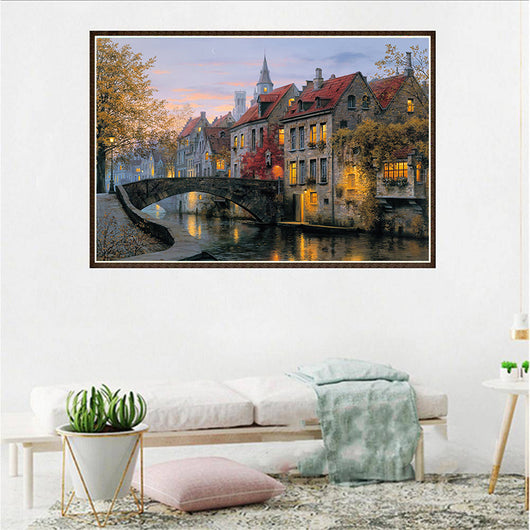 Pintura de Diamantes 5D Río Hermoso - Kit Completo de Mosaico con Cristales - Image 4