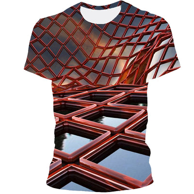 Playera con Estampado Digital de Patrón Geométrico 3D - Image 15