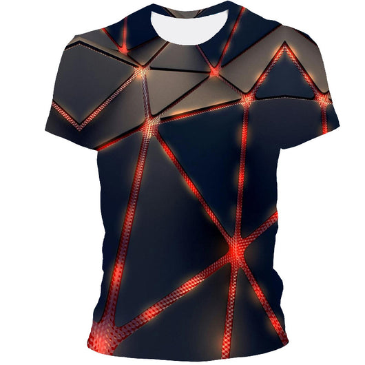 Playera con Estampado Digital de Patrón Geométrico 3D - Image 3