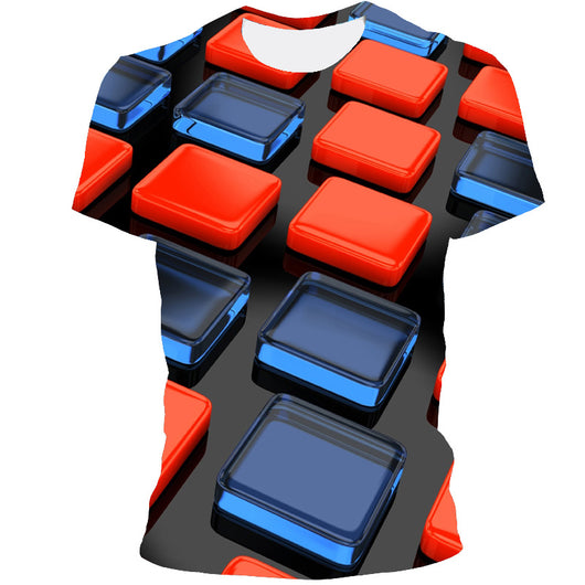 Playera con Estampado Digital de Patrón Geométrico 3D - Image 5