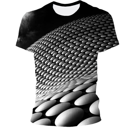 Playera con Estampado Digital de Patrón Geométrico 3D - Image 7