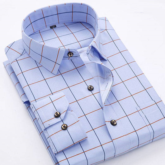 Camisa Cuadros Hombre Estilo Coreano Slim Fit Manga Larga Primavera Verano - Image 7