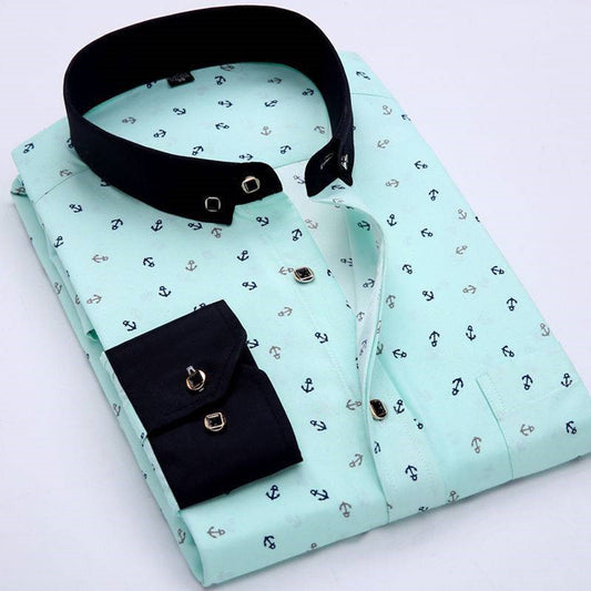 Camisa Cuadros Hombre Estilo Coreano Slim Fit Manga Larga Primavera Verano - Image 2